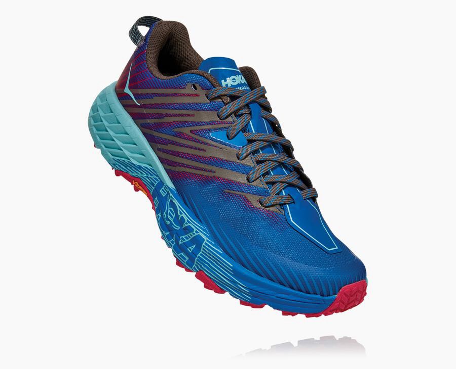 Trail Shoes Womens - Hoka One One Speedgoat 4 - Blue - OAUJSLG-47